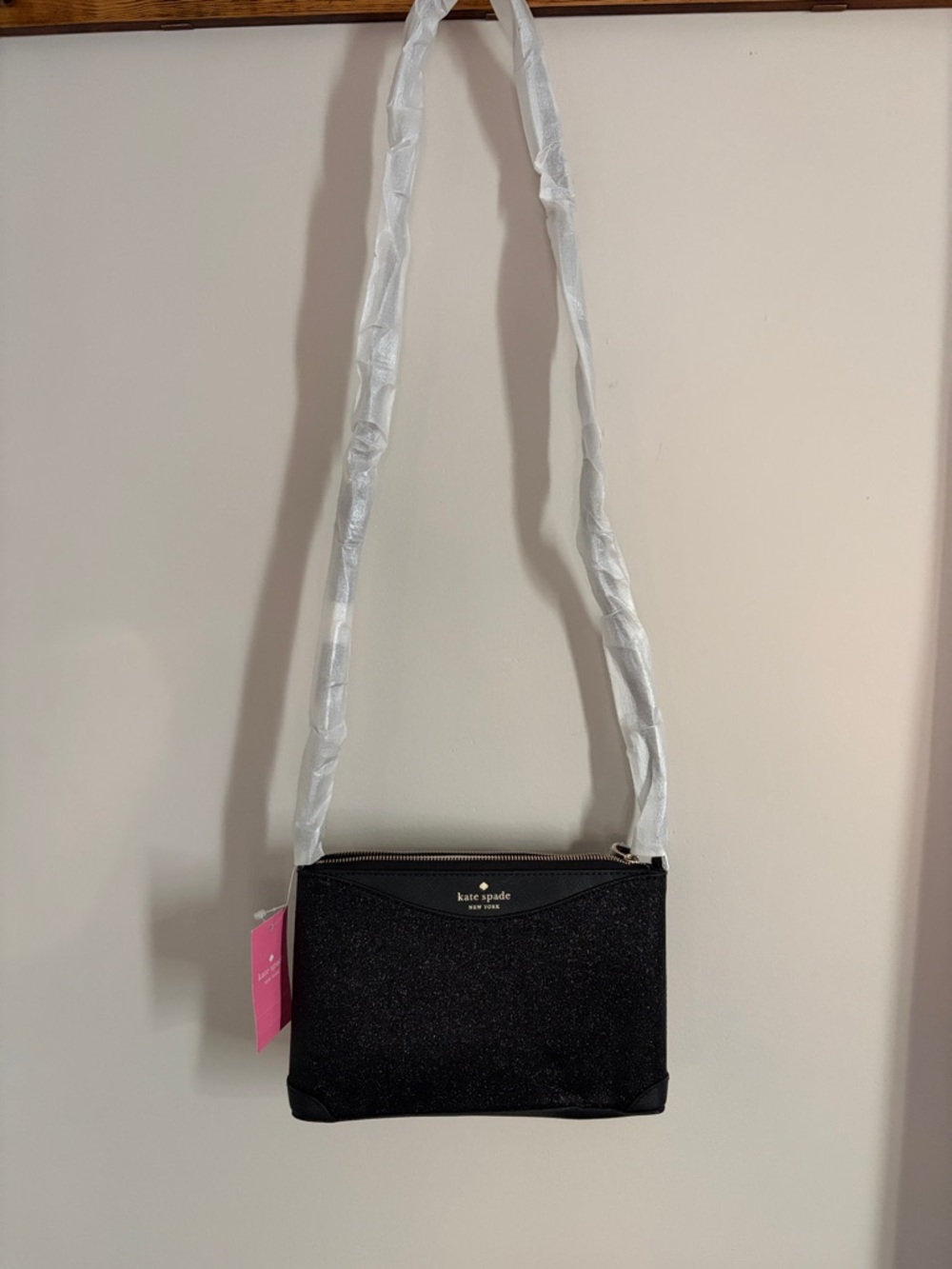 kate spade Black Glitter Crossbody Pouch